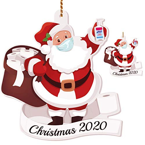 Tantrum Tow Ropes 2PCS Santa with Mask Christmas Ornaments 2020 Xmas Trees Decorations Santa Claus Wearing a Mask Quarantine Keepsake Holiday Family Decor Wood 2 Pcs Tantrum Tow Ropes 2PCS Santa with Mask Christmas Ornaments 2020 Xmas Trees Decorations Santa Claus Wearing a Mask Quarantine Keepsake Holiday Family Decor Wood 2 Pcs