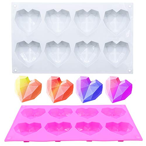 8 Cavity Diamond Love Silicone Cake Mold Silicone 3D Heart Shape Fondant Cake Chocolate Dessert Bakeware Pastry Baking Mold for Baking 8 Cavity Diamond Love Silicone Cake Mold Silicone 3D Heart Shape Fondant Cake Chocolate Dessert Bakeware Pastry Baking Mold for Baking