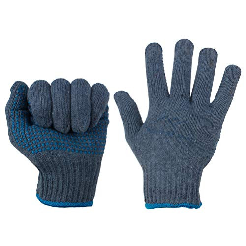 Blue Ridge Brand Natural Cotton Work Gloves - Dozen General Purpose PVC Dot Glove - Abrasion Resistant Rubber Grip Gloves - Men's Work Gloves 12 Pack