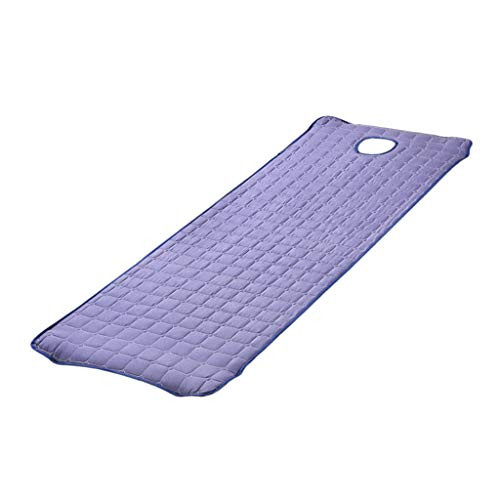 FLAMEER Facial Massage Table Bed Cover Mattress Pad for Beauty Salon with Face Hole  Elastic Fix Bands on Four Angles  - Smoky Purple