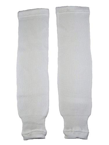 Pear Sox Pro Weight Solid Color Hockey Socks  White  Adult
