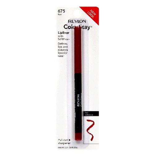 Revlon ColorStay Lipliner with SoftFlex  Red 675  0.01 Ounce  Pack of 2