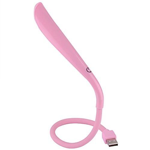 Micro USB Reading LED Lamp with 3 Brightness Touch Switch for Computer, Keyboard, Notebook, USB Devices USB Light with 14 LEDs Flexible Gooseneck Eye Protection Pink