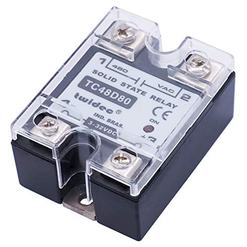 Twidec Output Single Phase SSR Solid State Relay 80A 3-32V DC to 24-480V AC SSR-80DA