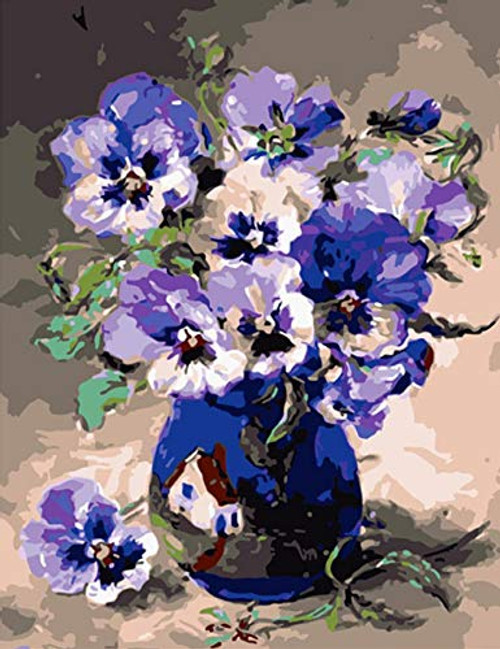 Diamond Painting Kits Purple Pansy Full Drill Handmade Round Bead 5D DIY Mosaic Embroidery Rhinestone Cross Stitch Home Decoration Art Crafts Gift~