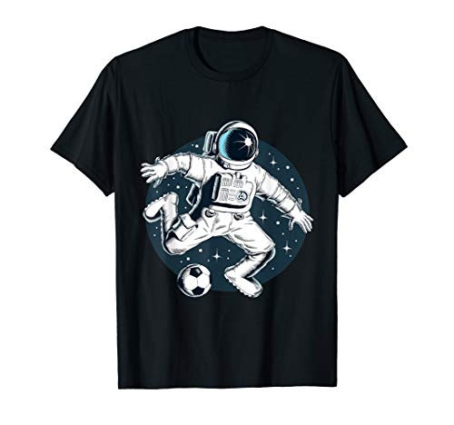 Astronaut Playing Soccer in Outer Space Graphic T-Shirt Astronaut Playing Soccer in Outer Space Graphic T-Shirt