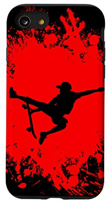 iPhone SE 2020 7 8 Red Skater Gift Skateboard Case iPhone SE 2020 7 8 Red Skater Gift Skateboard Case