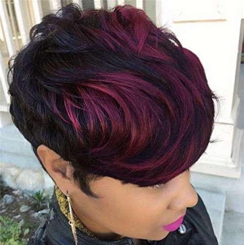 Ombre Brown Pixie Wig Short Layered Natural Synthetic Wig with Bangs Short Ombre burgundy Pixie Cut Hair Wigs For Women Short Wigs For Black Women African American Women Wigs   Black Burgundy Ombre Brown Pixie Wig Short Layered Natural Synthetic Wig with Bangs Short Ombre burgundy Pixie Cut Hair Wigs For Women Short Wigs For Black Women African American Women Wigs   Black Burgundy