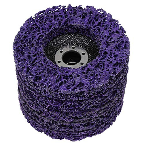 5PCS 100mm 4inch Poly Strip Disc Abrasive Wheel Paint Rust Removal Clean Tool for Angle Grinder  Purple