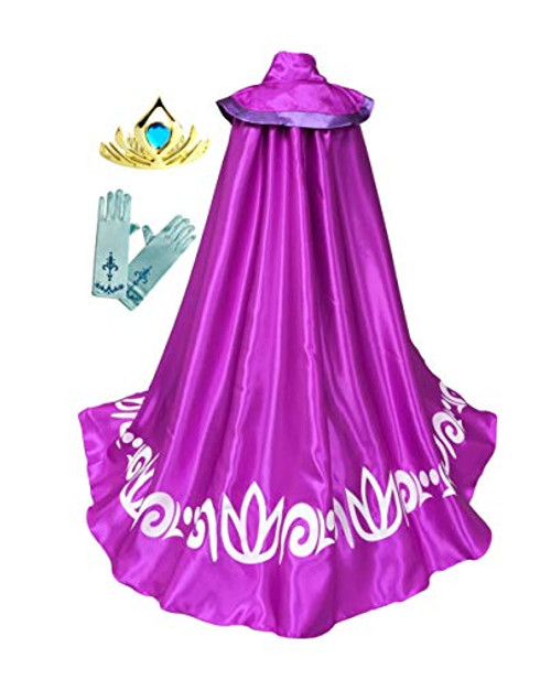 Cokos Box Girls Coronation Costume Long Cape Cloak Gloves Tiara Crown Accessories 4-5T Purple Cokos Box Girls Coronation Costume Long Cape Cloak Gloves Tiara Crown Accessories 4-5T Purple