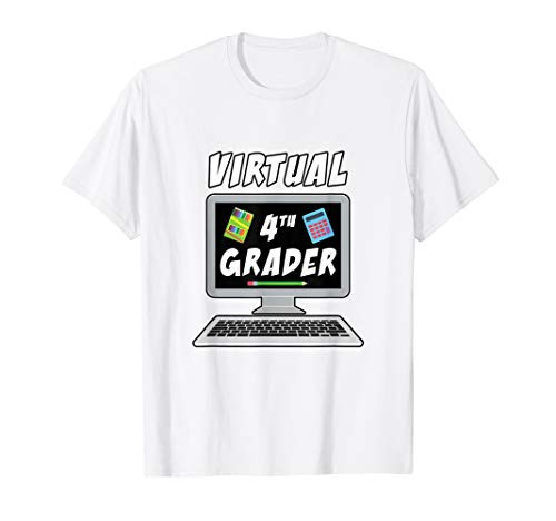 Funny Virtual 4th Grader Student Remote Learning Online Gift T-Shirt