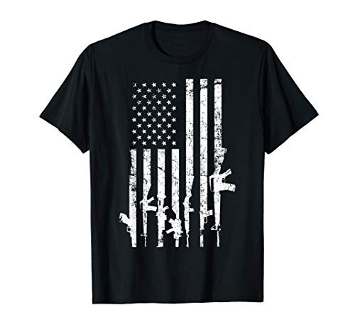 USA Distressed Flag Pro Gun Guns - 2nd Amendment T-Shirt