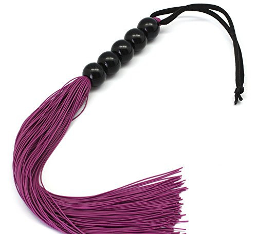 Rubber Sex Flogger Whip - SMspade Beginners Super Soft 15 Inch Flogger Whip for Sex Adult  Purple