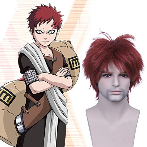 HI GIRL Naruto anime wig role playing Cosplay Halloween Party Red Short wig Gaara HI GIRL Naruto anime wig role playing Cosplay Halloween Party Red Short wig Gaara