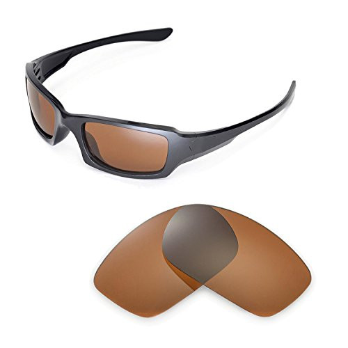 Walleva Replacement Lenses for Oakley Fives Squared Sunglasses -Multiple Options Available  Brown - Polarized