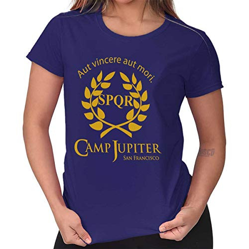 Brisco Brands Camp Jupiter SPQR Greek Mythology Ladies T Shirt Purple