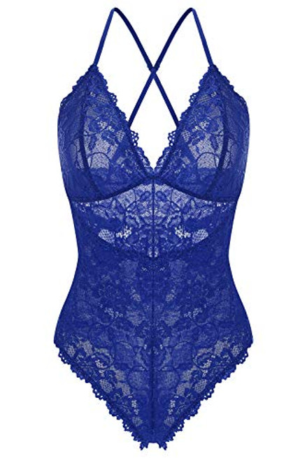 Women Lingerie Sexy One Piece Lace Teddy Bodysuit Babydoll Chemise Sleepwear Navy Blue M Women Lingerie Sexy One Piece Lace Teddy Bodysuit Babydoll Chemise Sleepwear Navy Blue M