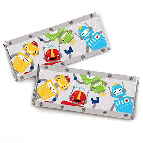 Big Dot of Happiness Gear Up Robots - Candy Bar Wrapper Birthday Party or Baby Shower Favors - Set of 24 Big Dot of Happiness Gear Up Robots - Candy Bar Wrapper Birthday Party or Baby Shower Favors - Set of 24