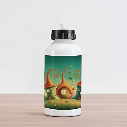 Lunarable Feminine Aluminum Water Bottle Fantasy Houses in The Meadow Countryside with Daisies Butterflies Fence Aluminum Insulated Spill-Proof Travel Sports Water Bottle Orange and Green Lunarable Feminine Aluminum Water Bottle Fantasy Houses in The Meadow Countryside with Daisies Butterflies Fence Aluminum Insulated Spill-Proof Travel Sports Water Bottle Orange and Green
