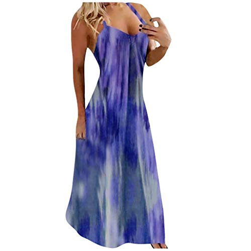 Ghazzi Women Dresses Women's Sexy V Neck Bandage Sleeveless Tie-Dye Printed Maxi Dress Summer Casual Boho Long Dresses Purple Ghazzi Women Dresses Women's Sexy V Neck Bandage Sleeveless Tie-Dye Printed Maxi Dress Summer Casual Boho Long Dresses Purple