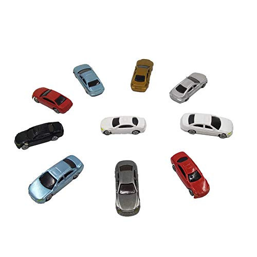 CWBPING 50pcs Painted Model Cars Miniature Resin Scale Model Car Building Train Layout Scale N Z (1 to 200)