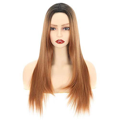 Uspecial Long Black to Brown Wig Straight Ombre Blonde Wigs for Women Synthetic Middle Part Wig for women Ombre Brown