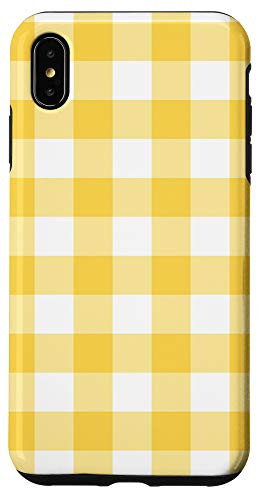 iPhone XS Max Yellow Orange Gingham Plaid Rustic Pattern AEH567 Case