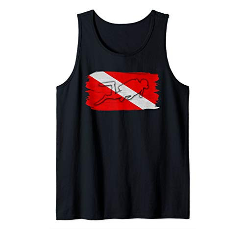 Diver Down Diver Gift Paint Brush Scuba Diving Flag Tank Top