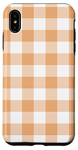 iPhone XS Max Orange Gingham Plaid Rustic Pattern AEH590 Case