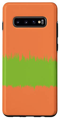 Galaxy S10Plus Modern Stripe Pattern Bright Yellow Green  and  Orange AEW534 Case