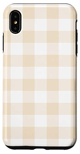 iPhone XS Max Orange Gray Gingham Plaid Rustic Pattern AEH582 Case