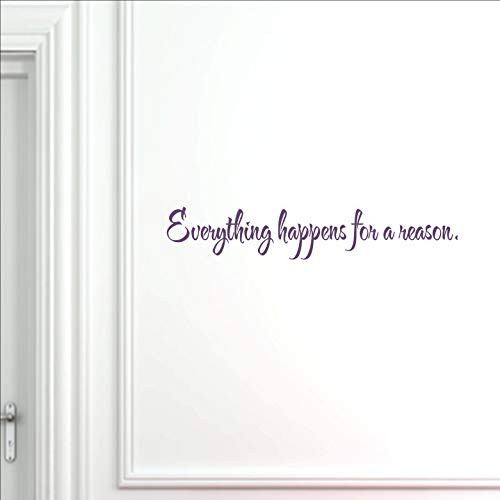 Vinyl Quote Me Everything Happens for A Reason-33x6-Purple Vinyl Quote Me Everything Happens for A Reason-33x6-Purple