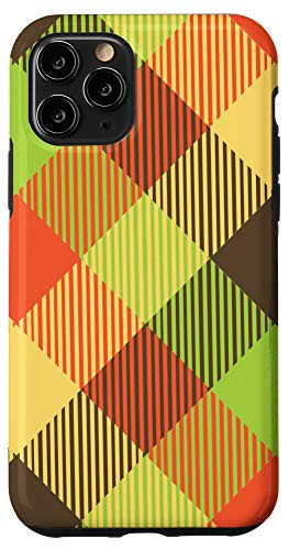 iPhone 11 Pro Buffalo Plaid Orange Pattern-Fall Decor Rustic Thanksgiving Case