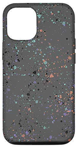 iPhone 12 12 Pro Paint Splatter Orange Purple Black Grey Case
