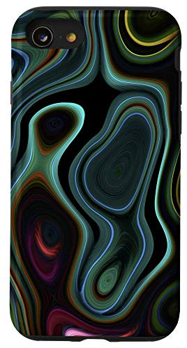 iPhone SE  2020    7   8 Cyan Blue Yellow Orange Red Pink Green Pattern AEH285 Case