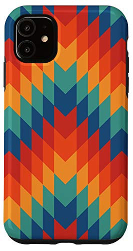 iPhone 11 Rainbow Pattern Colorful Orange Red Teal Blue Navy AEQ041 Case