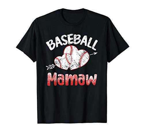 Baseball Mamaw Ball Heart T-Shirt