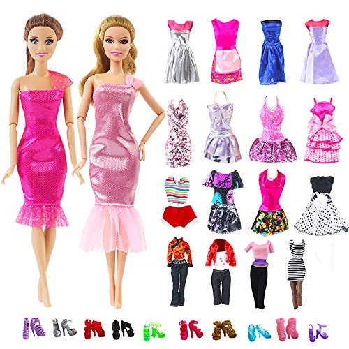 UCanaan 39 Items for 11 Ba-Girl Fashion Dolls Accessories10 Random Pattern Casual Dresses 10 Pairs Shoes 10 Hangers 5 Bags 4 Sling Clothes Birthday Xmas Gift UCanaan 39 Items for 11 Ba-Girl Fashion Dolls Accessories10 Random Pattern Casual Dresses 10 Pairs Shoes 10 Hangers 5 Bags 4 Sling Clothes Birthday Xmas Gift