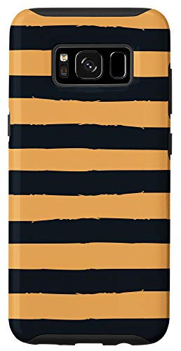 Galaxy S8 Modern Stripes Black  and  Yellow Orange AEW606 Case