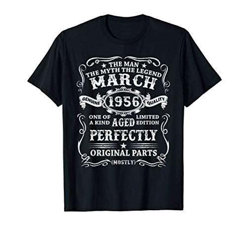 Mens 65 Year Old Birthday Gift The Man Myth Legend March 1956 T-Shirt