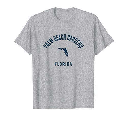 Palm Beach Gardens Florida FL Vintage 70s Sports Navy Print T-Shirt