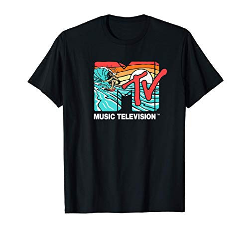 Mademark x MTV - MTV Catch a Wave MTV Surfer Logo Retro Graphic T-Shirt Mademark x MTV - MTV Catch a Wave MTV Surfer Logo Retro Graphic T-Shirt