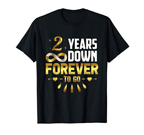 2 Years Anniversary Wedding Gift 2nd Anniversary Couple Tee T-Shirt