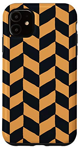 iPhone 11 Chevron Pattern Black  and  Yellow Orange AEW558 Case
