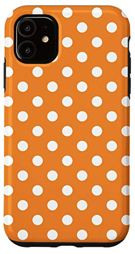 iPhone 11 Orange Polka Dot Pattern AEH629 Case