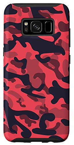 Galaxy S8 Orange Red Maroon Brown Teal Camo Camoflage AEH830 Case