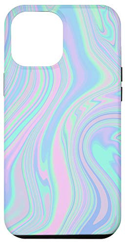 iPhone 12 Pro Max Pretty Pastel Psychedelic Swirl Mix Paint Pink Purple Blue Case
