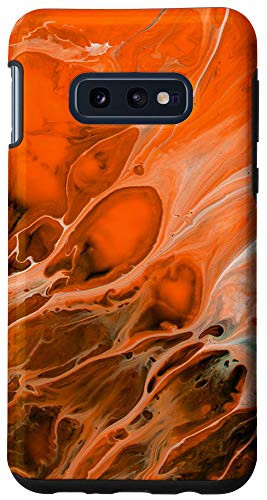 Galaxy S10e Orange Abstract Paint Swirl Artist Design Case