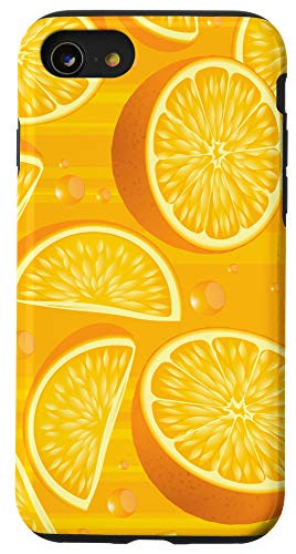 iPhone SE  2020    7   8 Fun Fruit Orange Slices Digital Abstract Art Juice Bubbles Case