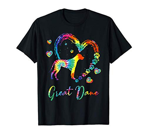 Great Dane Tie Dye Rainbow Dog Lover Gift T-Shirt
